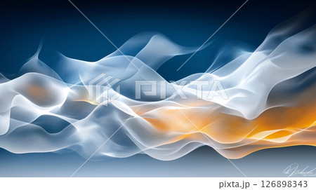 Abstract waveforms in blue and orange 126898343