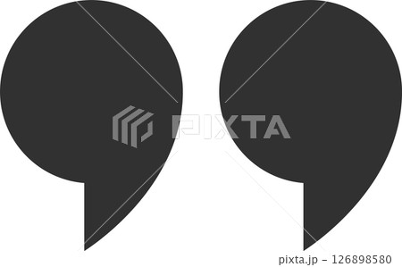Quotation marks icon indicating a citation, quote or direct speech, used in writing and printing to enclose words quoted from a speaker or a book Quotation marks icon indicating a citation, quote or direct speech, used in writing and printing to enclose words quoted from a speaker or a book 126898580