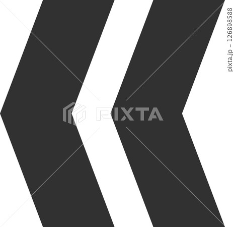 Two thick arrows pointing to the left, creating a simple and recognizable rewind or previous symbol, ideal for user interfaces and navigation Two thick arrows pointing to the left, creating a simple and recognizable rewind or previous symbol, ideal for user interfaces and navigation 126898588