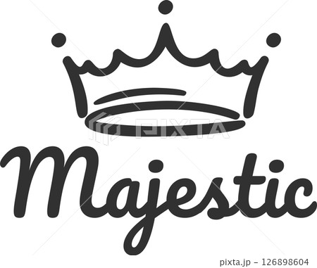 Simple majestic crown logo with handwritten lettering, ideal for luxury brands, premium products or royal family related businesses, representing elegance and sophistication Simple majestic crown logo with handwritten lettering, ideal for luxury brands, premium products or royal family related businesses, representing elegance and sophistication 126898604