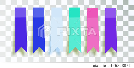Post note stickers on transparent background. color sticky tapes with shadow template. Vector 126898871
