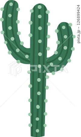 Saguaro cactus with its characteristic arms growing in the desert under the scorching sun, a symbol of resilience and adaptation to arid environments 126899424