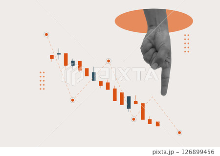 business graph chart finance stock market collage hand halftone trendy. vector illustration concept growth investment exchange currency money financial. technology digital background profit trade. 126899456