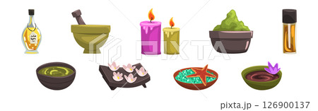 Spa and Aromatherapy Object and Accessory Vector Set Spa and Aromatherapy Object and Accessory Vector Set 126900137