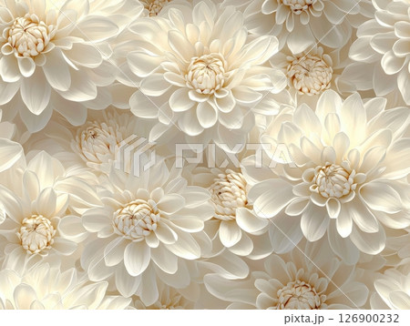Beautiful bunch of white flowers capturing the essence of freshness and natural elegance Seamless Texture 126900232