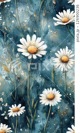 Artistic painting of white flowers capturing the essence of nature's beauty and serenity Seamless Texture Artistic painting of white flowers capturing the essence of nature's beauty and serenity Seamless Texture 126900236