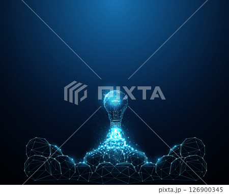 Rocketing light bulb with smoke clouds beneath. Innovation launch, creative breakthrough, startup idea concept. Rocketing light bulb with smoke clouds beneath. Innovation launch, creative breakthrough, startup idea concept. 126900345