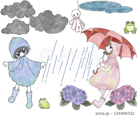 梅雨 雨の日 セット 梅雨 雨の日 セット 126900382