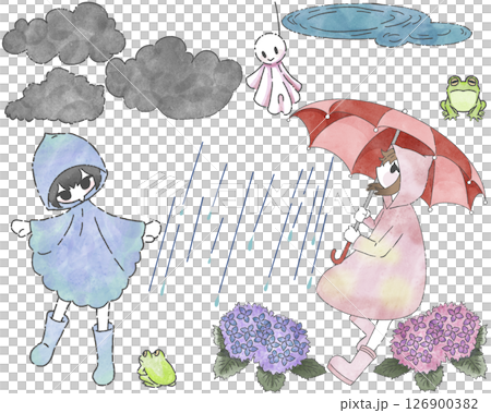 梅雨 雨の日 セット 梅雨 雨の日 セット 126900382