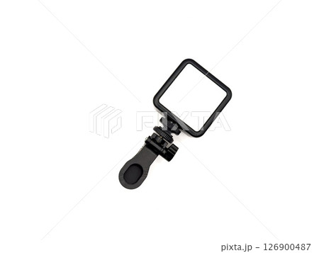 Camera Flash with Black Mount on White Background, copy space 126900487