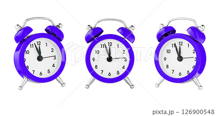 classic watch, pointer clock, Purple, violet color alarm watch on isolated white background classic watch, pointer clock, Purple, violet color alarm watch on isolated white background 126900548
