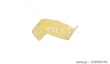 Yellow painter's tape isolated on white background, macro. Torn, crumpled, twisted strips of yellow painter's tape on white background Yellow painter's tape isolated on white background, macro. Torn, crumpled, twisted strips of yellow painter's tape on white background 126900549