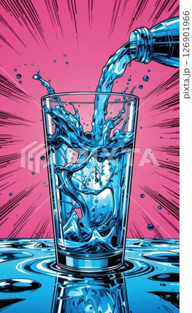 Clean Water Pour Dynamic Comic Book Pop 126901966