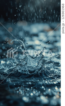 Dynamic Water Splash Refreshing Droplets Rain 126901968