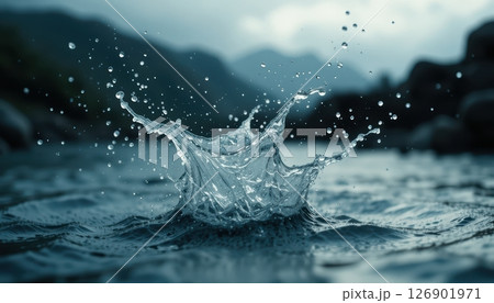 Water Splash Crown Dynamic Liquid Impact 126901971