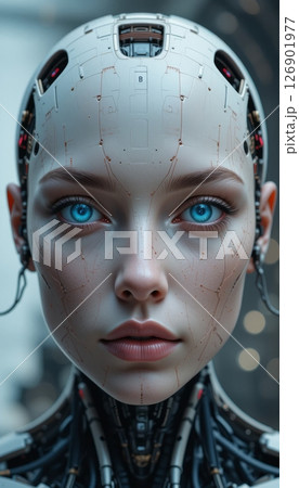Future Gaze Advanced Female Cyborg Portrait 126901977