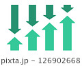 長さの違うグリーンの矢印アイコンセット 126902668