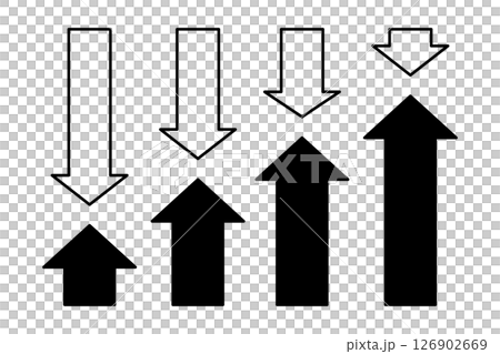 Arrow icon set of different lengths 126902669
