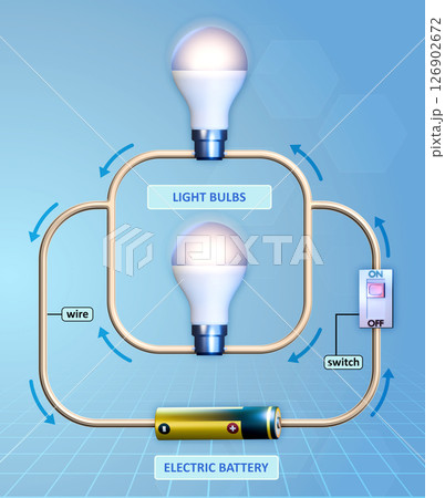 Parallel electric circuit diagram Parallel electric circuit diagram 126902672