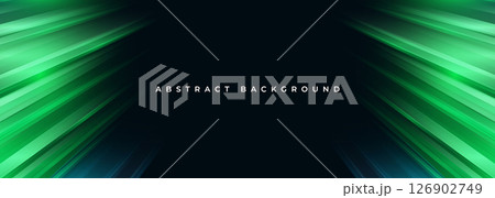 Black modern wide abstract technology background with green glowing high-speed and movement light effect. Black modern wide abstract technology background with green glowing high-speed and movement light effect. 126902749