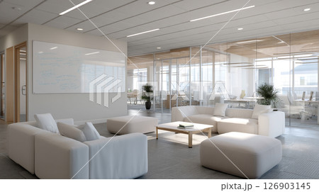 ホワイトボードがあるオフィスのラウンジスペース ホワイトボードがあるオフィスのラウンジスペース 126903145