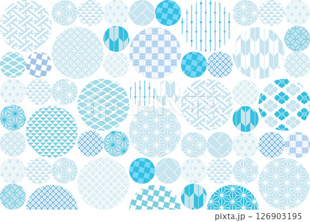 夏の季節の涼しい和柄背景イラスト 126903195
