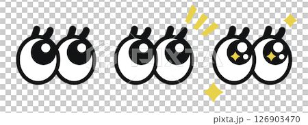 注意、凝視、閃閃發光的眼線圖示集 126903470