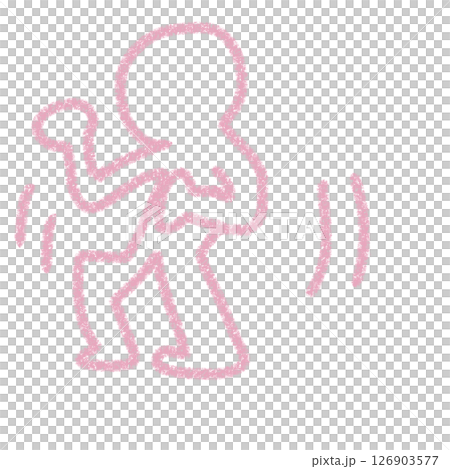 エネルギッシュなダンスシルエット　ピンク　シンプル　イラスト　線画　アイコン　素材 126903577