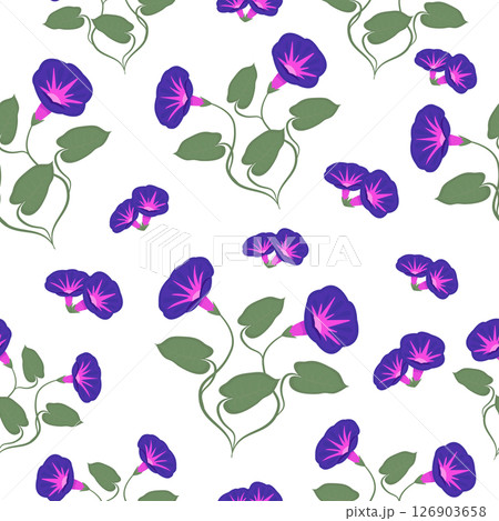 Morning glories, colorful seamless pattern Morning glories, colorful seamless pattern 126903658