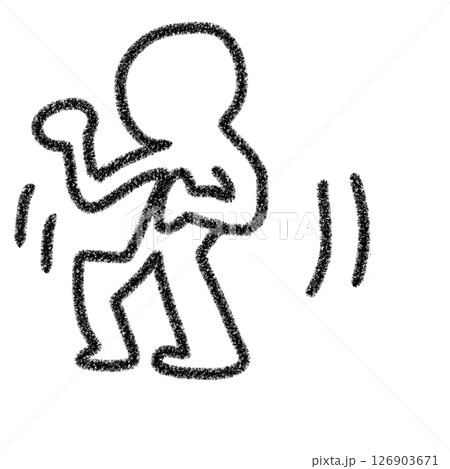 エネルギッシュなダンスシルエット　黒　シンプル　イラスト　線画　アイコン　素材 126903671