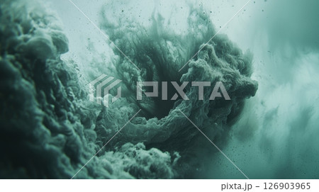 Swirling underwater turbulence with a mysterious vortex effect. 126903965