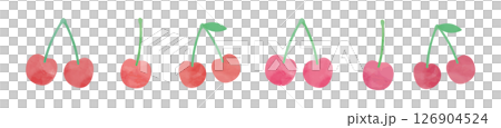 Watercolor style cherry illustration set vector 126904524