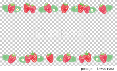 Strawberry frame watercolor vector top and bottom Strawberry frame watercolor vector top and bottom 126904568