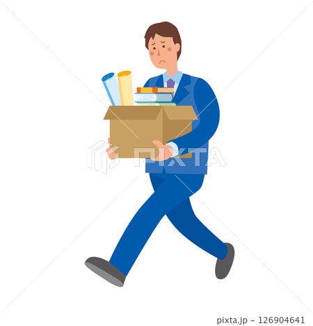 荷物を持って歩く男性会社員 126904641