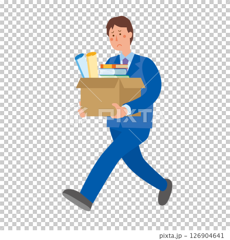 Male office worker walking with luggage 126904641