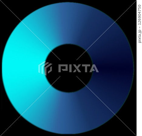 Gradient compact disc. The gradient lighting on the round storage medium resembles the letter C. 126904750