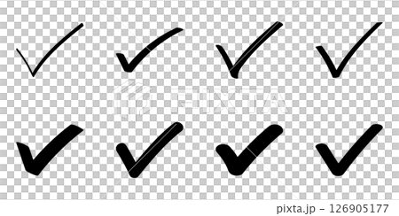 チェックマーク 手書き ベクター アイコン セット 黒 チェックマーク 手書き ベクター アイコン セット 黒 126905177