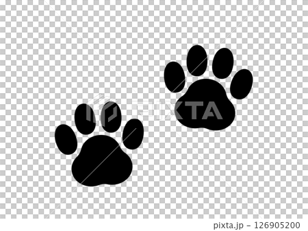 Cat footprint icon vector black 126905200