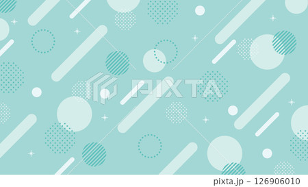 幾何学　背景　メンフィス　ミントカラー　ベクター	 126906010