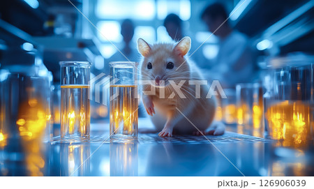 Rats in a lab are part of an experiment. The concept emphasizes scientific research and the ethical considerations of animal testing. Generative AI. 126906039