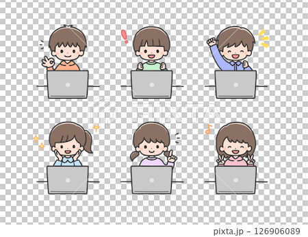 微笑的孩子操作筆記型電腦 微笑的孩子操作筆記型電腦 126906089