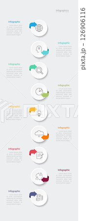 Infographic 9 options design elements for your business data. Vector Illustration. 126906116