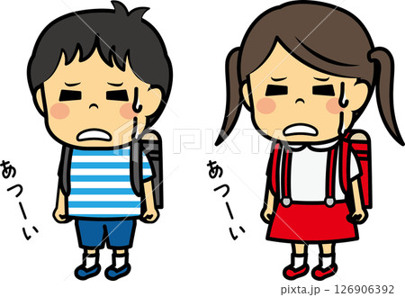 汗をかく小学生男女 汗をかく小学生男女 126906392