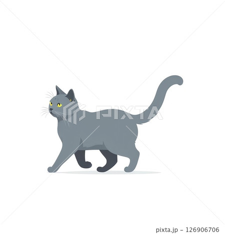 歩行するシャルトリュー猫のアイコンイラスト 歩行するシャルトリュー猫のアイコンイラスト 126906706