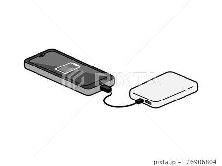 充電中のモバイルバッテリーのイラスト 126906804
