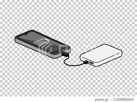 充電中のモバイルバッテリーのイラスト 126906804