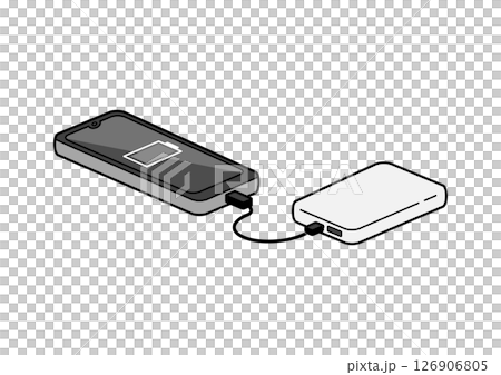 Mobile battery charging / illustration of a fully charged battery 126906805