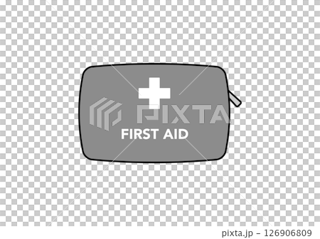 Illustration of a first aid kit pouch, front Illustration of a first aid kit pouch, front 126906809