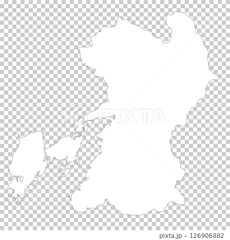 熊本県の白地図 126906882