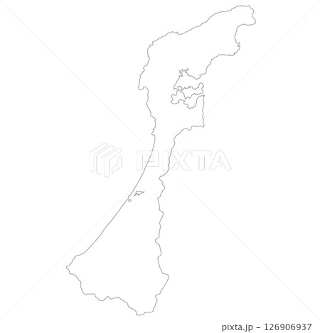 石川県の白地図 126906937
